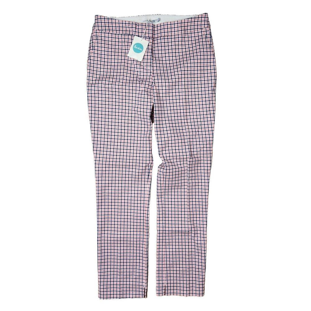 Boden Red and Blue Checkered Trousers